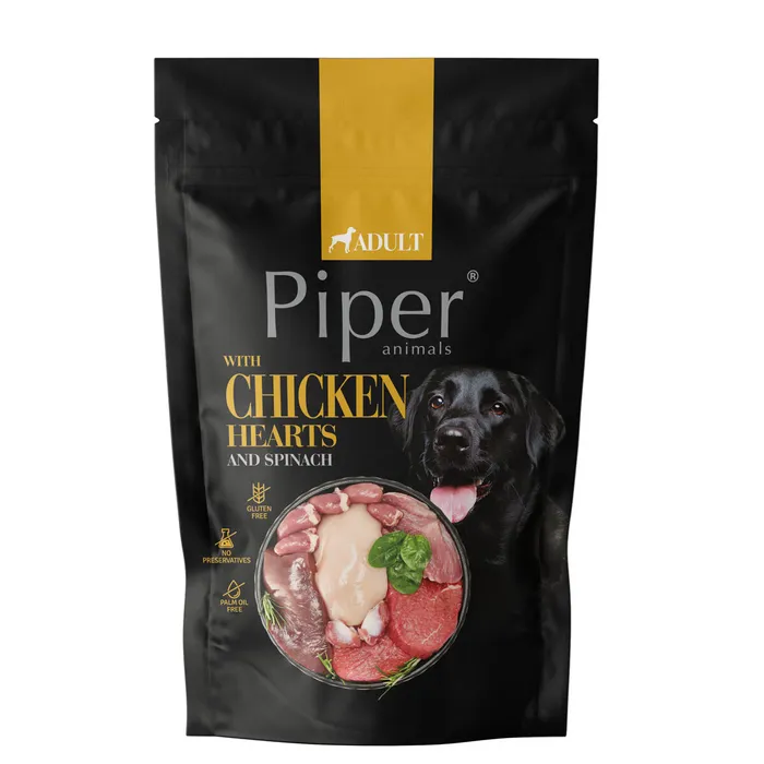 Główne zdjęcie produktu NEW PIPER s kuřecími srdíčky a špenátem, kapsička pro psy 500 g