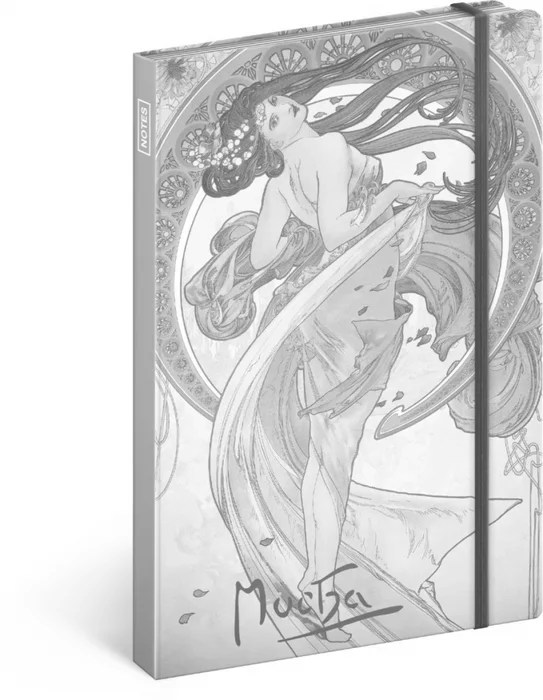 Główne zdjęcie produktu Notes Alfons Mucha – Tanec, linkovaný, 13 × 21 cm