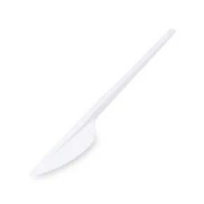Nóż (PP) wielokrotnego użytku biały 18,5cm [50 szt]