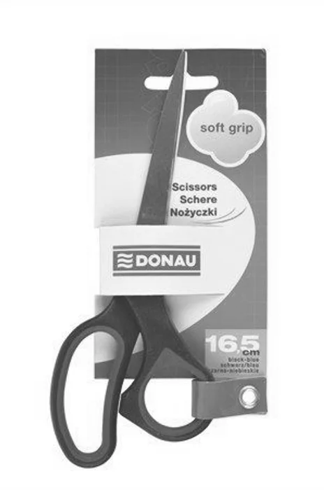 Główne zdjęcie produktu Nůžky kancelářské, 16 cm, DONAU "Soft Grip", černo-modré