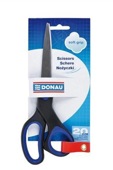 Główne zdjęcie produktu Nůžky kancelářské, 20 cm, DONAU "Soft Grip", modro-černé