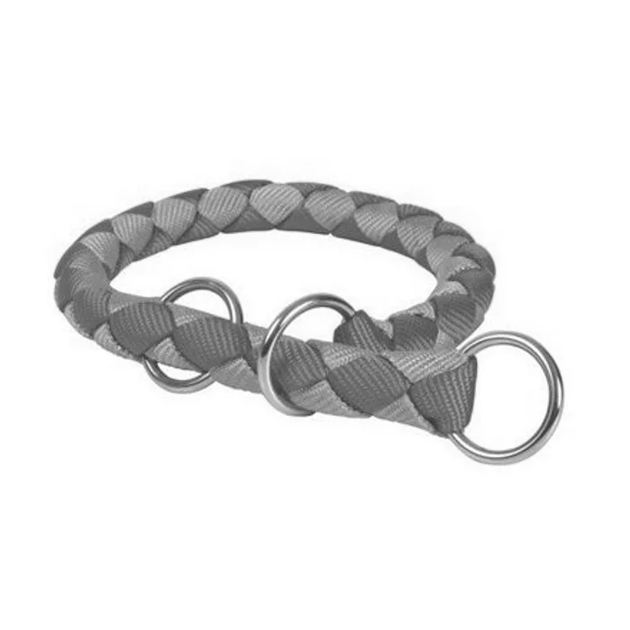 Główne zdjęcie produktu Nylonový obojek kulatý CAVO - červeno/stříbrný DOPRODEJ S:30-36cm/12mm