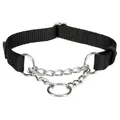 Półchowana obroża nylonowa PREMIUM - czarna L-XL: 45-70cm/25mm
