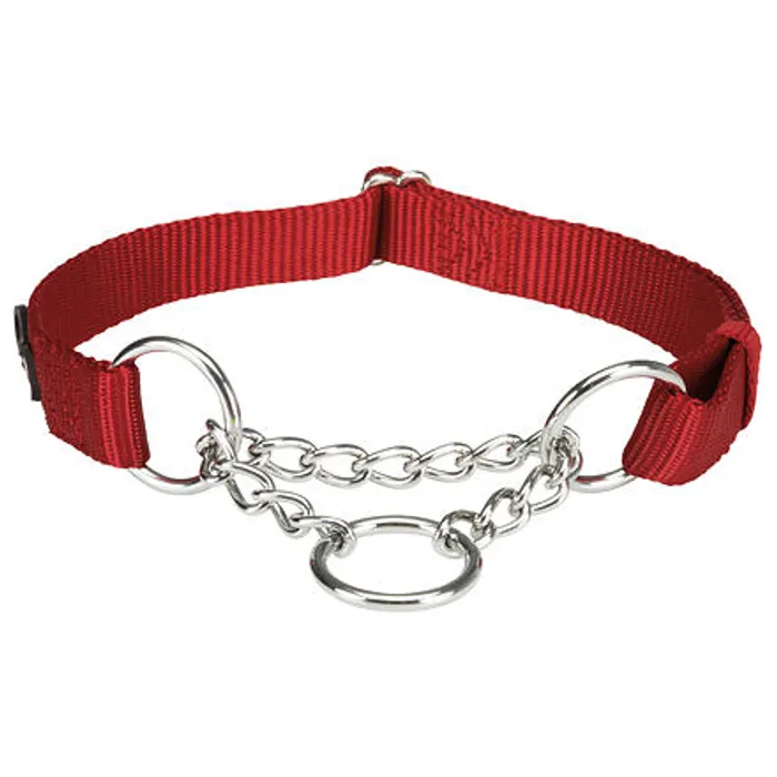 Główne zdjęcie produktu Nylonový polostahovací obojek PREMIUM - červená L-XL:45-70cm/25mm