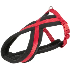 Szelki nylonowe z podszewką PREMIUM - czerwone M: klatka piersiowa: 45-80cm/25mm
