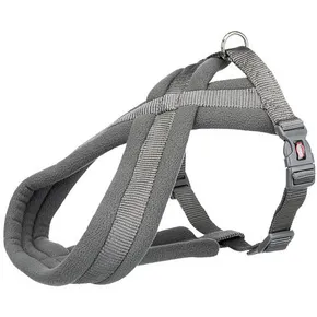 Szelki nylonowe z wyściółką PREMIUM - grafit L-XL: obwód klatki piersiowej: 70-110cm/25mm