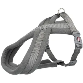 Szelki nylonowe z wyściółką PREMIUM - grafit S-M: obwód klatki piersiowej: 40-70cm/20mm