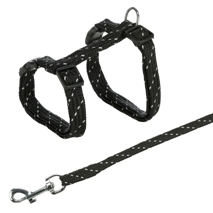 Główne zdjęcie produktu Nylonový postroj reflexní pro koťata, nylon 18-35cm/10mm1,3m