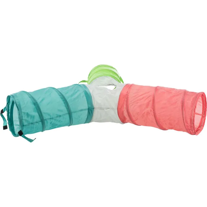 Główne zdjęcie produktu Nylonový troj- tunel pro králíky, různé barvy 3 × o 18 × 47 cm