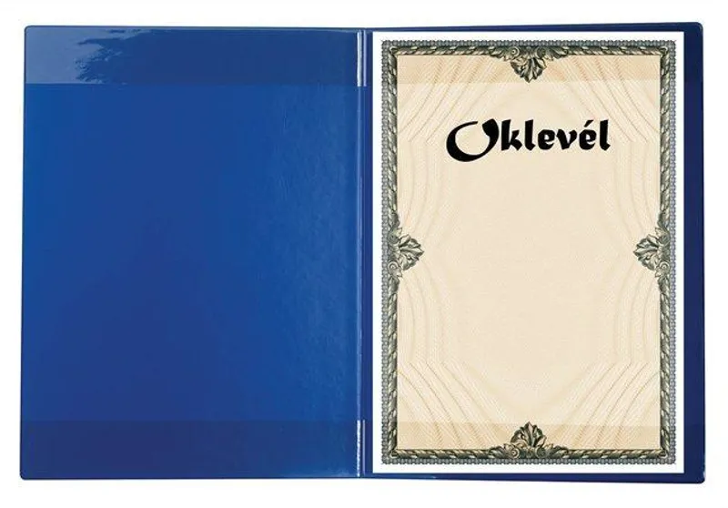 Główne zdjęcie produktu Obal na certifikáty plyšový, A4, VICTORIA, modrý
