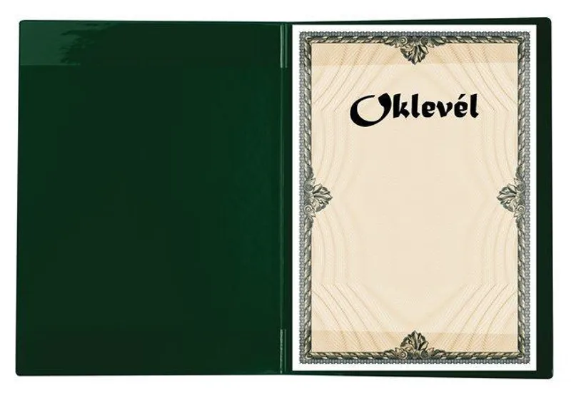 Główne zdjęcie produktu Obal na certifikáty plyšový, A4, VICTORIA, zelený