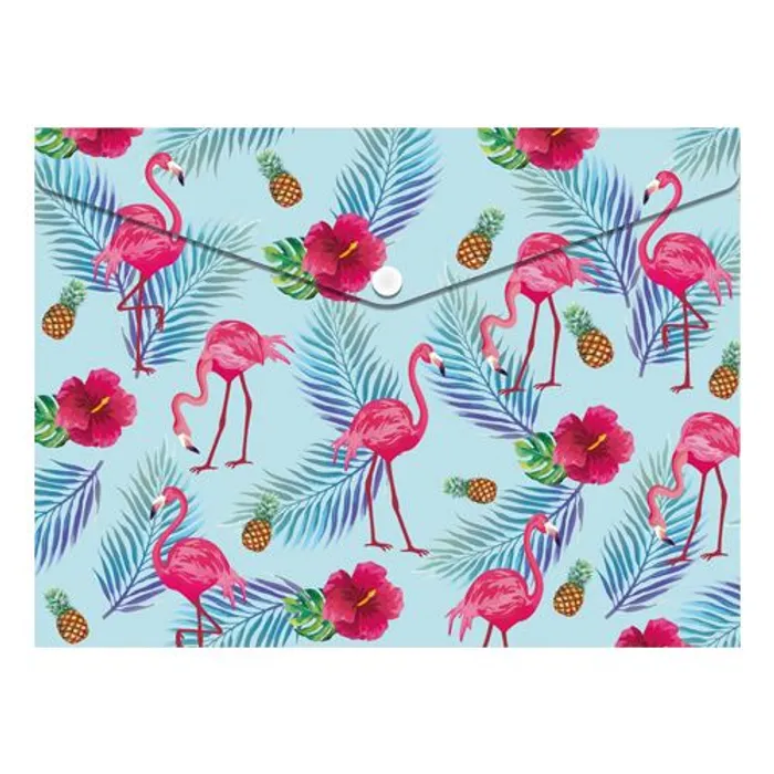 Główne zdjęcie produktu Obal PP s patentkou A4, Flamingo