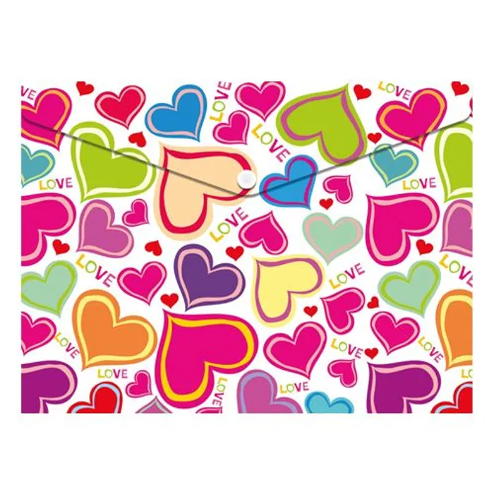 Główne zdjęcie produktu Obal PP s patentkou A4, Love Hearts