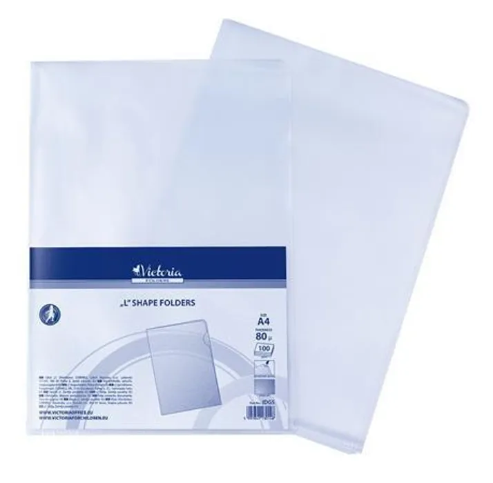 Główne zdjęcie produktu Obal, transparentní, matný, typ L, A4, 80 micron, VICTORIA [20 ks]