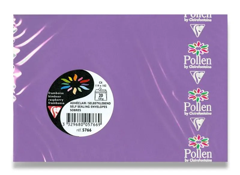 Główne zdjęcie produktu Obálka Clairefontaine, C6, fialová, 20 ks