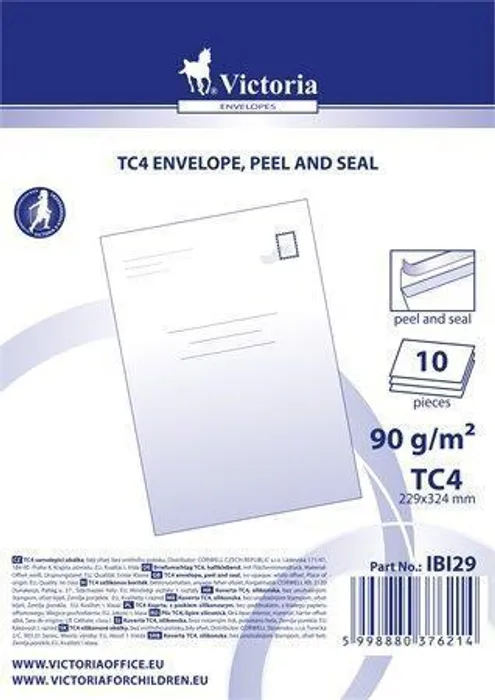Główne zdjęcie produktu Obálka, TC4, samolepicí s odtrhovacím pruhem, VICTORIA