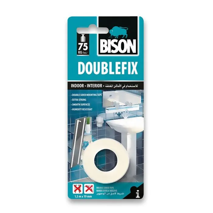 Główne zdjęcie produktu Oboustranná lepicí páska Bison Double fix 19 mm x 1,5 m