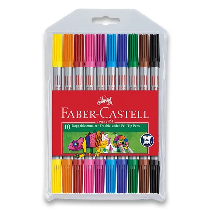 Główne zdjęcie produktu Oboustranné dětské fixy Faber-Castell - 10 barev