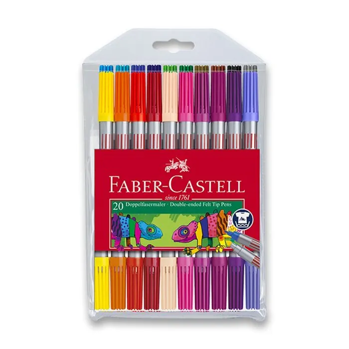 Główne zdjęcie produktu Oboustranné Dětské fixy Faber-Castell - 20 barev