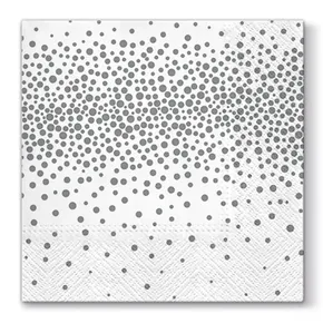 Serwetki PAW L 33x33cm 3 warstwy Confetti - Silver [20 szt]