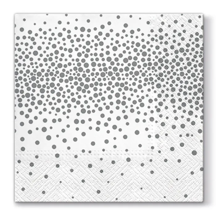 Główne zdjęcie produktu Obrousky PAW L 33x33cm 3 vrst. Confetti - Silver [20 ks]