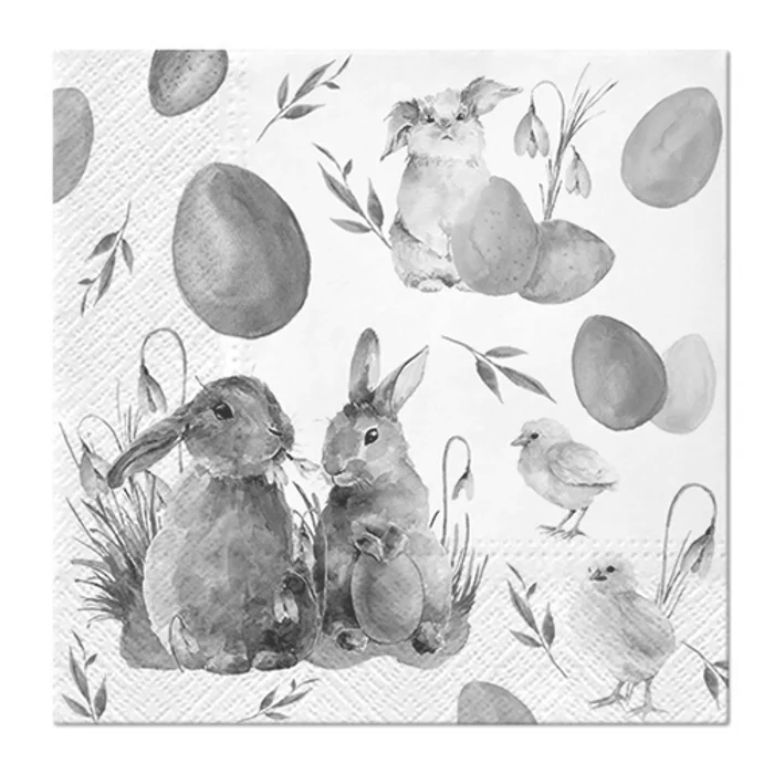 Główne zdjęcie produktu Obrúsky PAW L 33x33cm Bunnies with Chicken