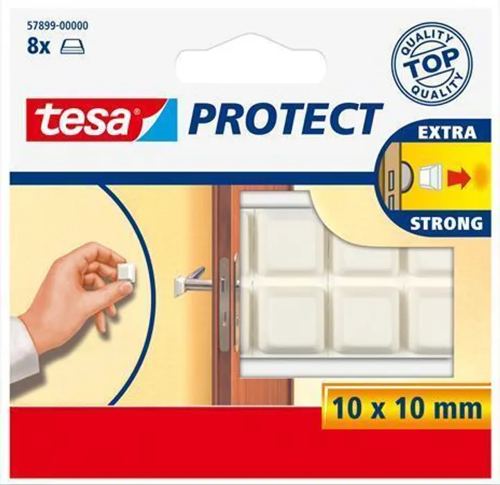Główne zdjęcie produktu Ochranné nárazníky "Protect® 57899", bílá, 10 mm x 10 mm TESA