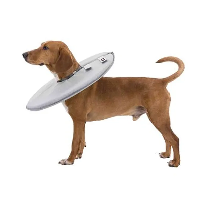 Główne zdjęcie produktu Ochranný měkký límec "disk", L: 46-49 cm/24 cm, polyester/pěna, šedá
