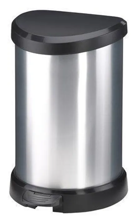 Główne zdjęcie produktu Odpadkový koš, pedálový, plastový, 20 l, CURVER, černo/stříbrný