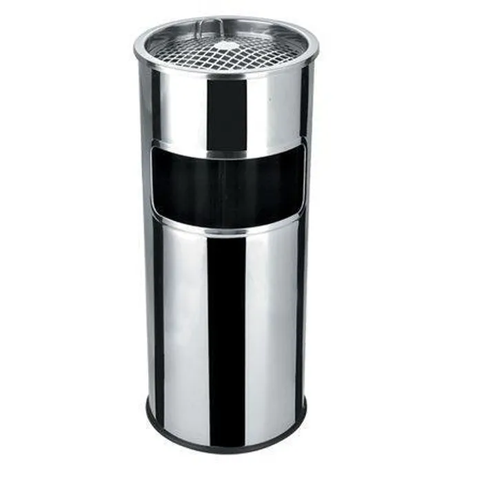 Główne zdjęcie produktu Odpadkový koš s popelníkem, kovový, inox