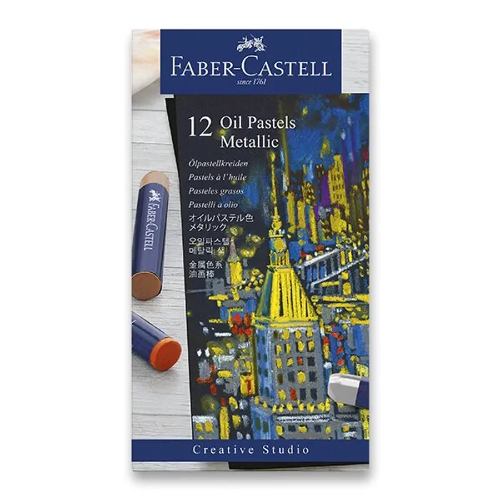 Główne zdjęcie produktu Olejové pastely Faber-Castell Metallic 12 barev 127014