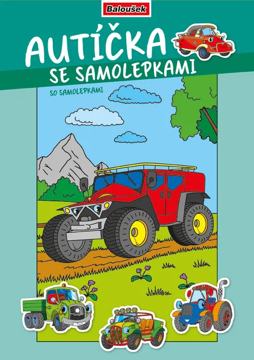 Główne zdjęcie produktu Omalovánka - A4 - se samolepkami - Autíčka