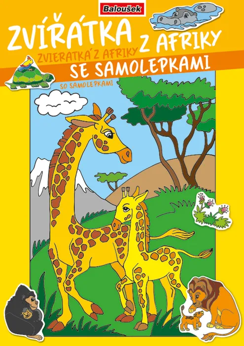 Główne zdjęcie produktu Omalovánka - A4 - se samolepkami - Zvířátka z Afriky