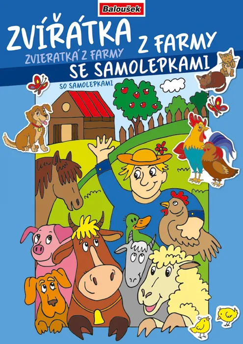 Główne zdjęcie produktu Omalovánka - A4 - se samolepkami - Zvířátka z farmy