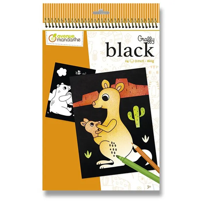 Główne zdjęcie produktu Omalovánky Avenue Mandarine Graffy Black Zvířátka