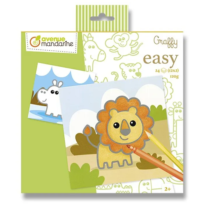 Główne zdjęcie produktu Omalovánky Avenue Mandarine Graffy Easy Divoká zvířátka