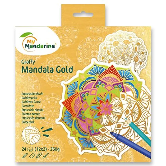 Główne zdjęcie produktu Omalovánky Avenue Mandarine Graffy Mandala Gold