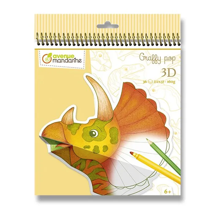 Główne zdjęcie produktu Omalovánky Avenue Mandarine Graffy Pop Mandala 3D Dinosaurus