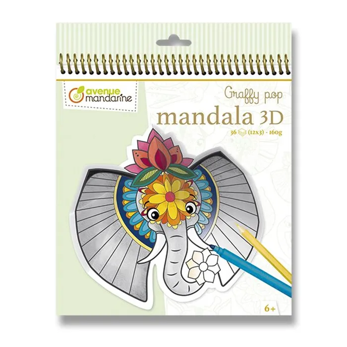 Główne zdjęcie produktu Omalovánky Avenue Mandarine Graffy Pop Mandala 3D Zvířátka savany