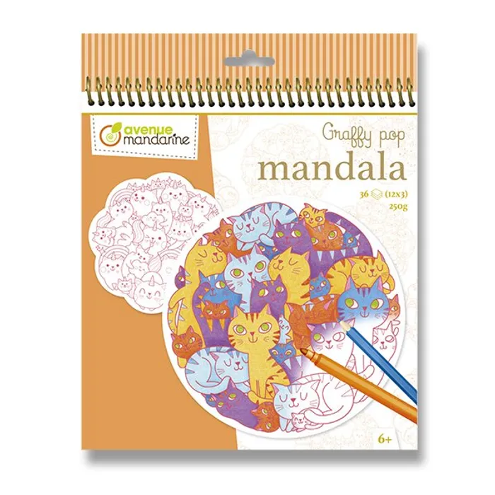 Główne zdjęcie produktu Omalovánky Avenue Mandarine Graffy Pop Mandala Kočičiky