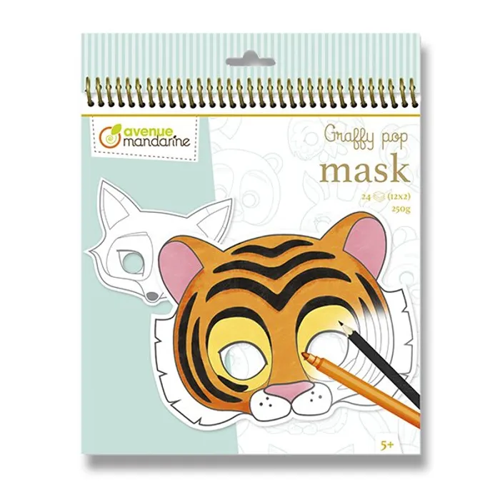 Główne zdjęcie produktu Omalovánky Avenue Mandarine Graffy Pop Mask Zvířátka