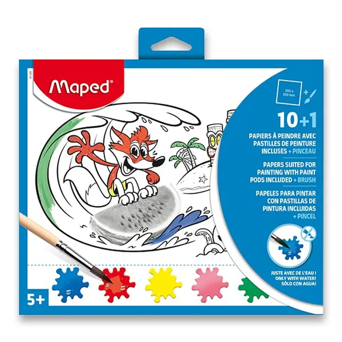 Główne zdjęcie produktu Omalovánky Maped s paletou barev a štětcem 200 x 240 mm, mix motivů