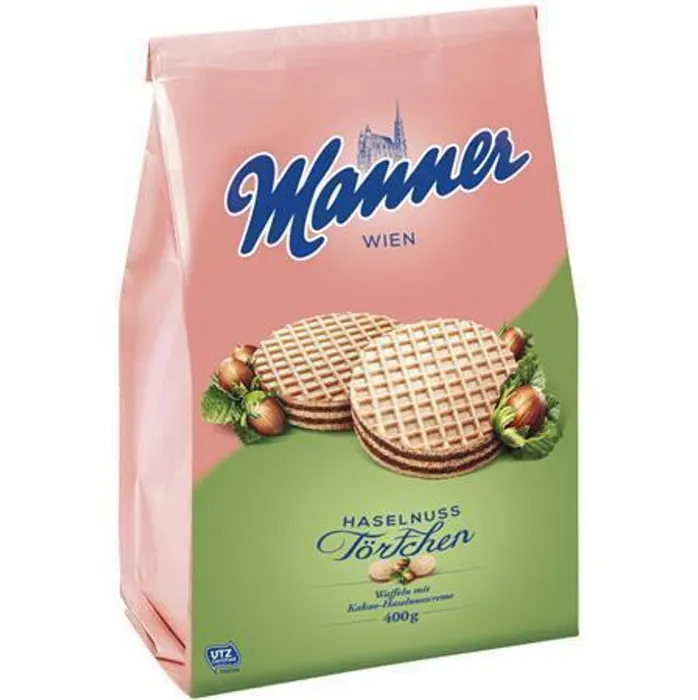 Główne zdjęcie produktu Oplatky "Manner Törtchen", kakaové-oříškové, 400g