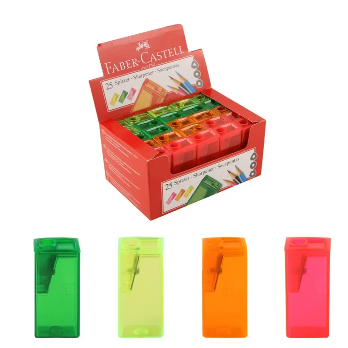 Główne zdjęcie produktu Ořezávátko Faber-Castell Flue - s odpadní nádobkou 1 otvor, mix barev