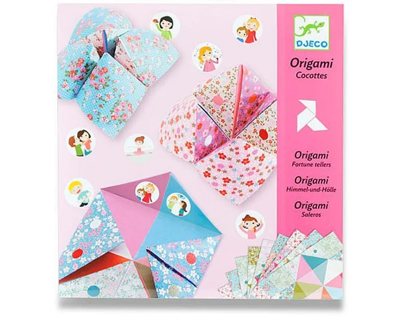 Główne zdjęcie produktu Origami skládačka Djeco - Nebe, peklo, ráj růžová sada