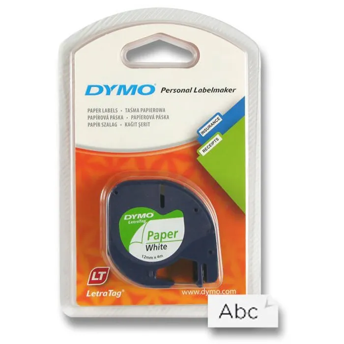 Główne zdjęcie produktu Originální pásky Dymo pro štítkovač LetraTag bílá papírová
