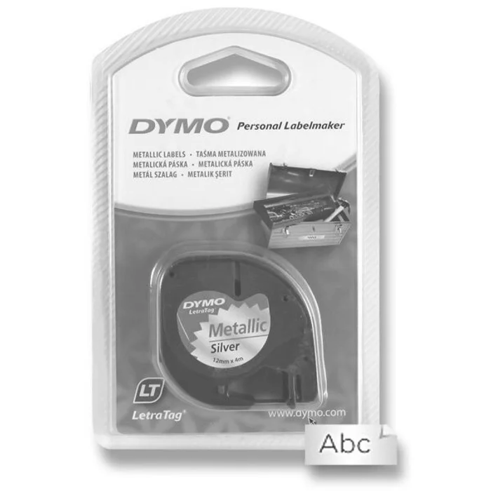 Główne zdjęcie produktu Originální pásky Dymo pro štítkovač LetraTag stříbrná metalická