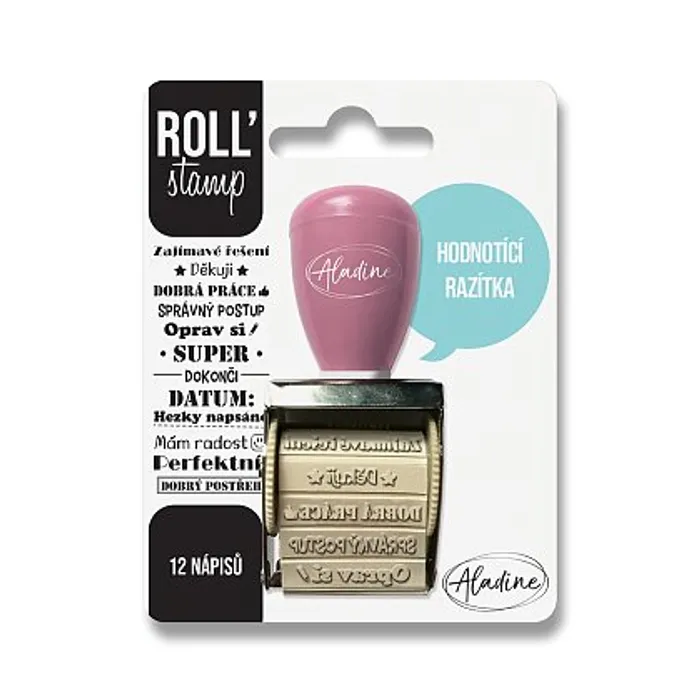 Główne zdjęcie produktu Otočné razítko s nápisy Aladine Roll' Stamp - Hodnoticí razítka