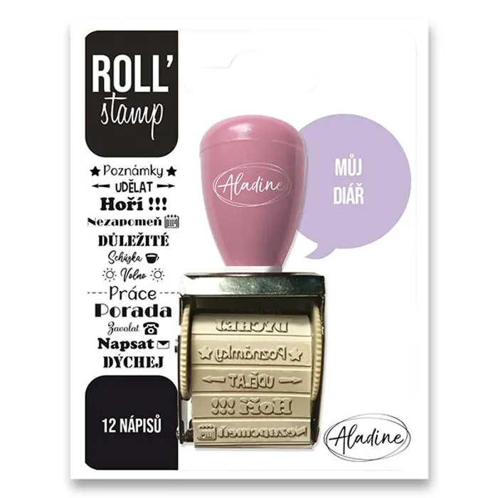 Główne zdjęcie produktu Otočné razítko s nápisy Aladine ROLL Stamp Můj diář