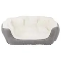 Następne zdjęcie produktu Łóżko owalne DAVIN z pluszem 60 x 45 cm szare/kremowe